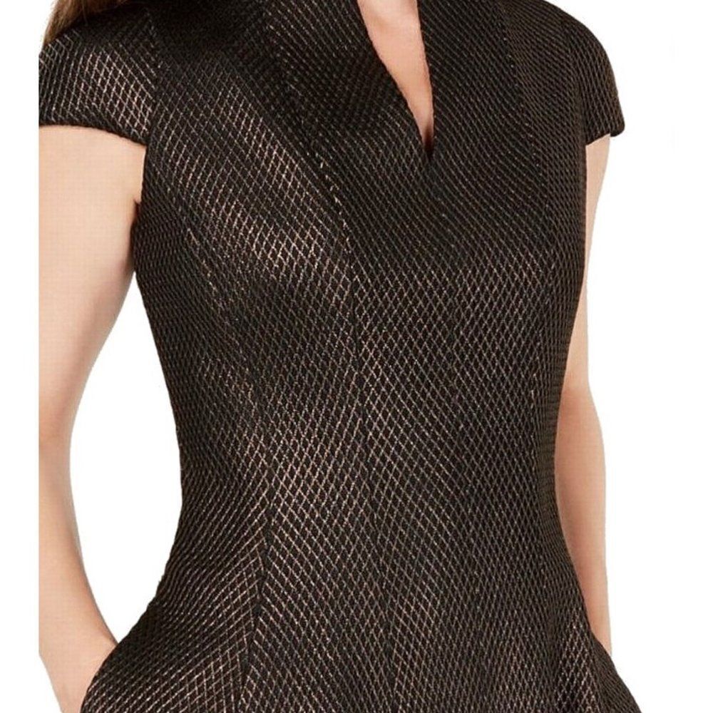 Julia Jordan Jacquard Split- Neck Fit & Flare Size 6 - Picture 9 of 14